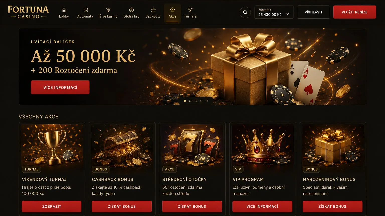 Nové české online casino bonus za registraci